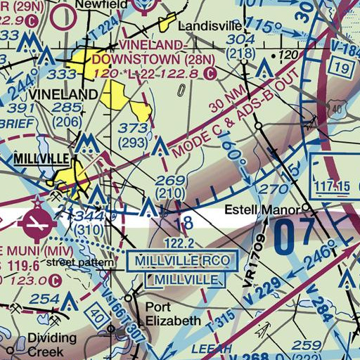 FAA VFR chart of Cossa Boones Branch, NJ