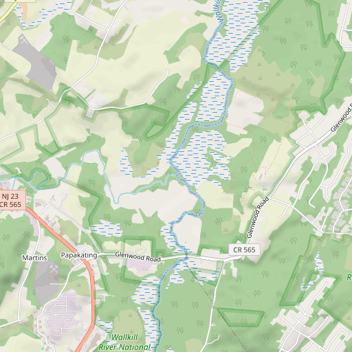 OpenStreetMap map of Papakating Creek, NJ
