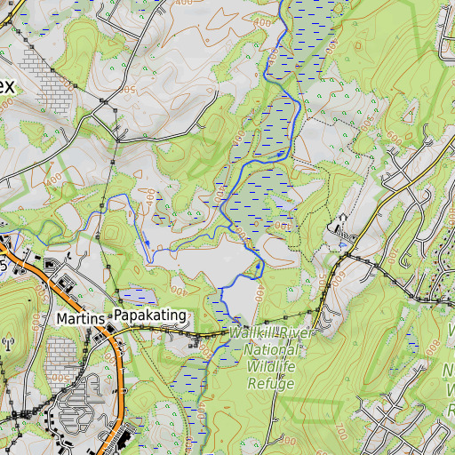 OpenTopoMap map of Papakating Creek, NJ