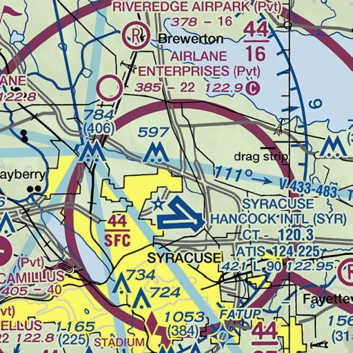 FAA VFR chart of North Syracuse Interchange, NY