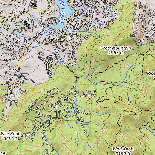 OpenTopoMap map of Baldwin Field Branch, NC