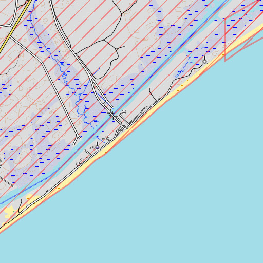 OpenTopoMap map of Onslow Beach, NC