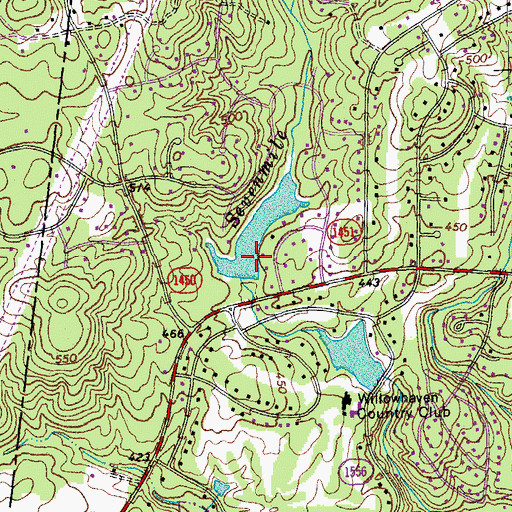 Topographic Map of Newcombs Lake, NC
