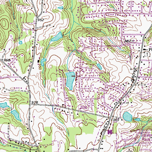 Topographic Map of Walkers Lake Dam, NC