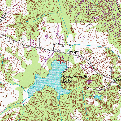 Topographic Map of Kernersville Water Supply Dam, NC