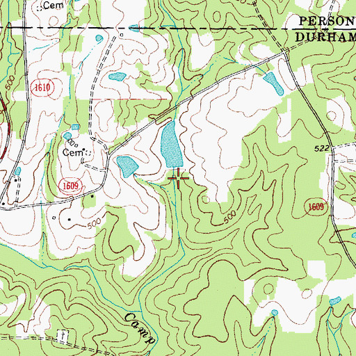 Topographic Map of Hester Lake, NC