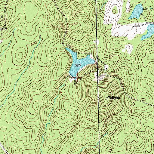 Topographic Map of Pyrophyllite Mine Lake Dam, NC