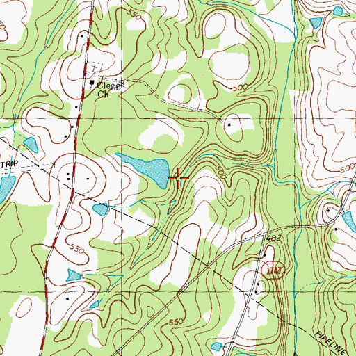 Topographic Map of Horton Pond Dam Number One, NC