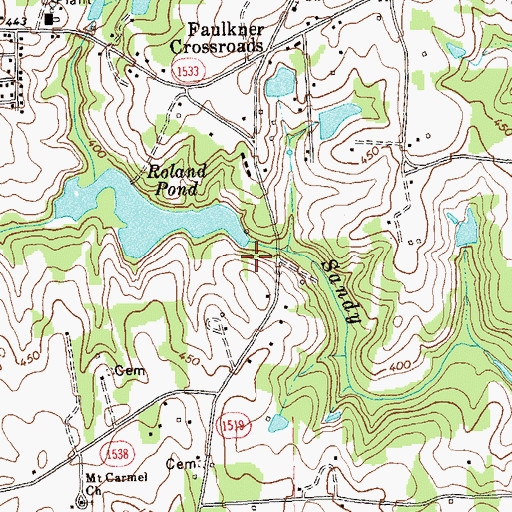Topographic Map of Rowlands Pond, NC
