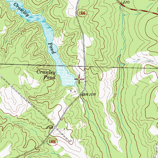 Topographic Map of Warrens Pond Dam, NC