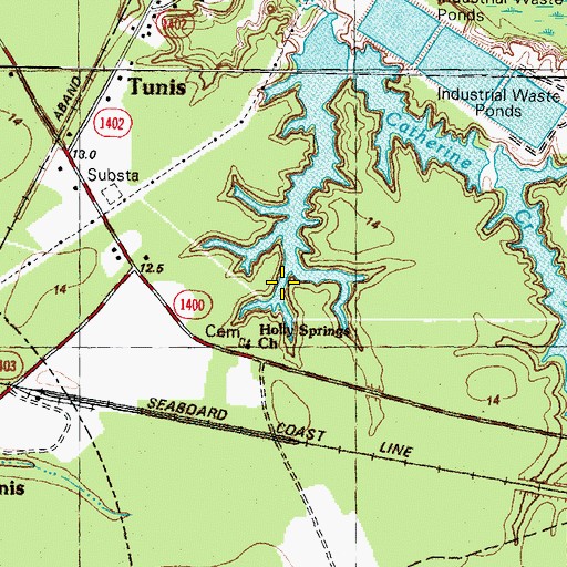 Topographic Map of Farmers Chemical Assoc Lake, NC
