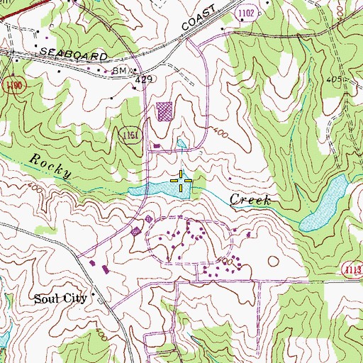 Topographic Map of Peetes Pond Dam, NC