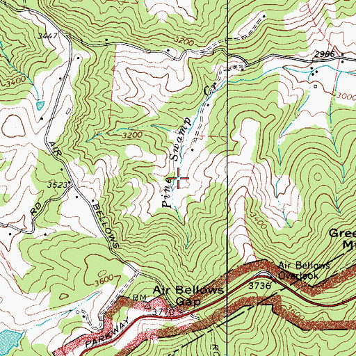 Topographic Map of Air Bellows Dam, NC