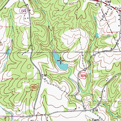 Topographic Map of Dumaines Lake, NC