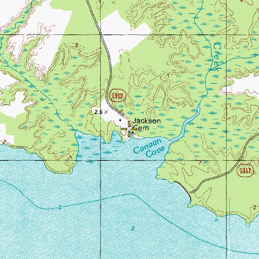 Topographic Map of Jackson Cemetery, NC