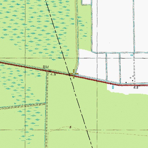Topographic Map of Dike Ditch, NC
