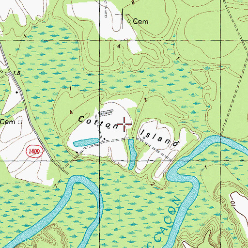 Topographic Map of Cotton Island, NC