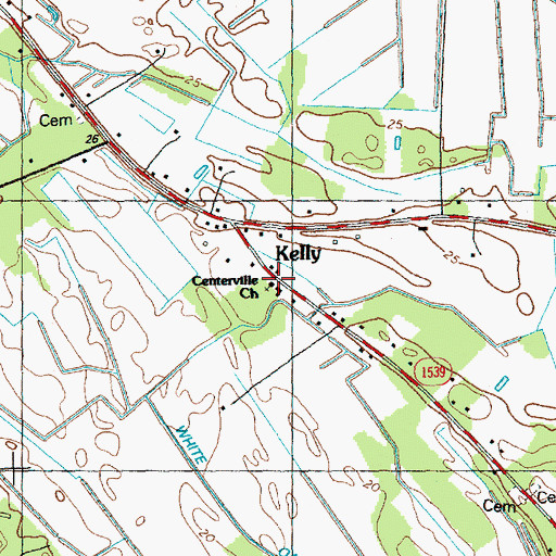 Topographic Map of Centerville Church, NC