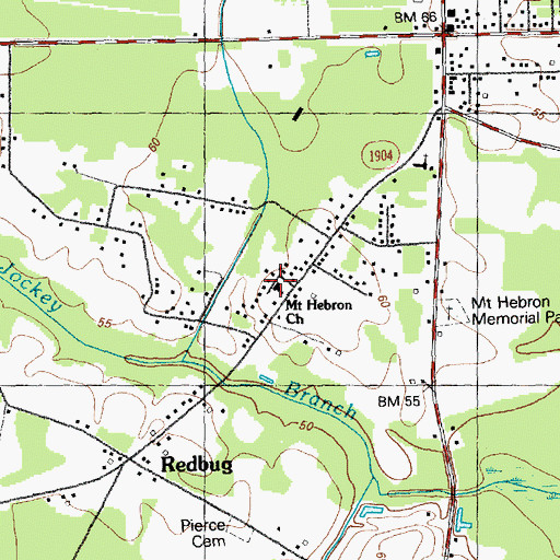 Topographic Map of Mount Hebron Church, NC