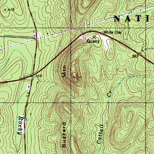 Topographic Map of Buzzard Mountain, NC