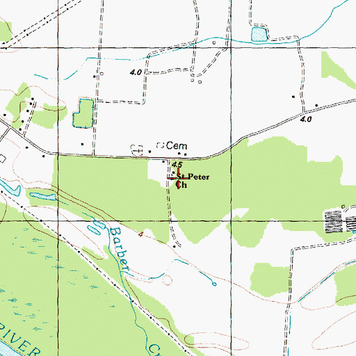 Topographic Map of Saint Peter Church, NC