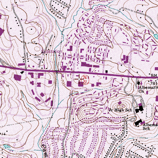 Topographic Map of Farm Pond Shopping Center, NC
