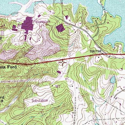 Topographic Map of General Davidson Memorial Historic Site, NC