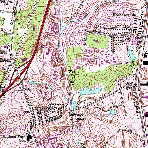 Topographic Map of Montclaire South, NC