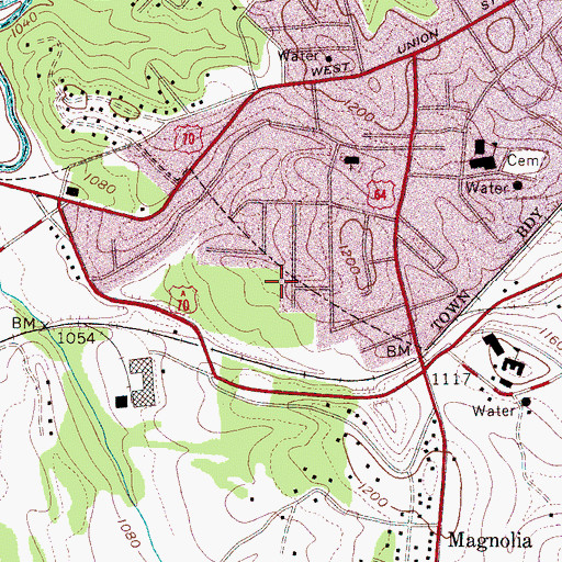 Topographic Map of Forest Hill Elementary School, NC