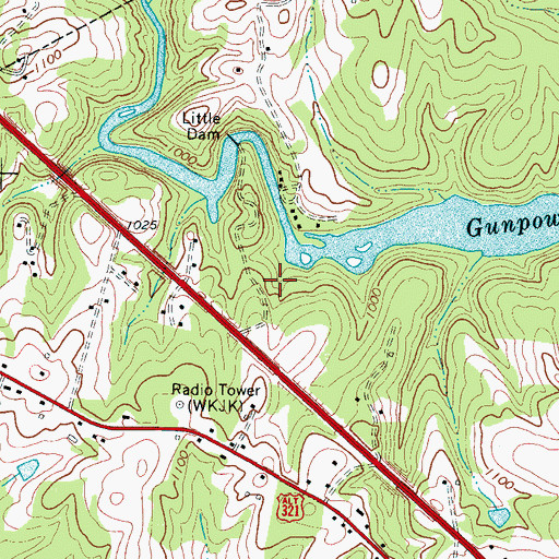 Topographic Map of Baird (historical), NC