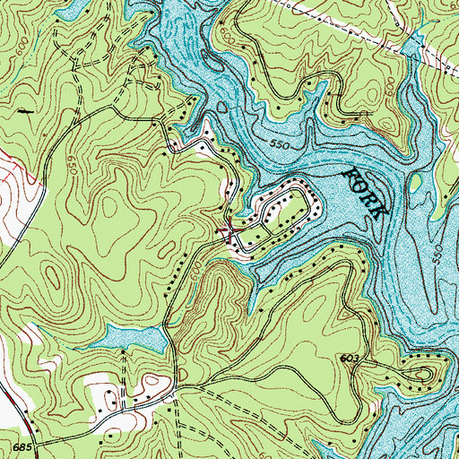 Topographic Map of Paradise Point, NC