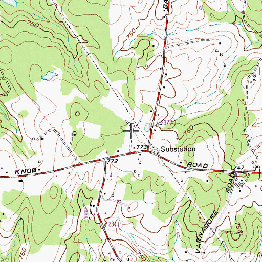 Topographic Map of Rendleman (historical), NC