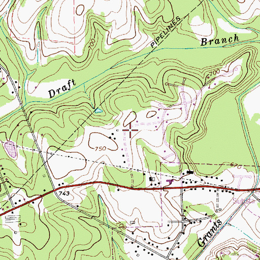 Topographic Map of Woodbridge Run, NC