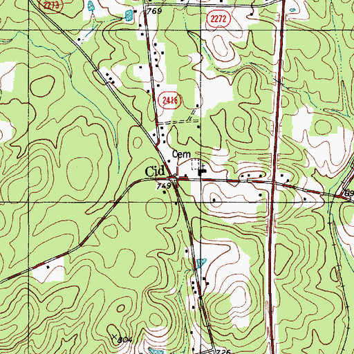 Topographic Map of Cid, NC