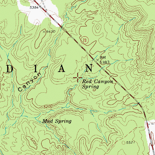 Topographic Map of Red Canyon Spring, AZ