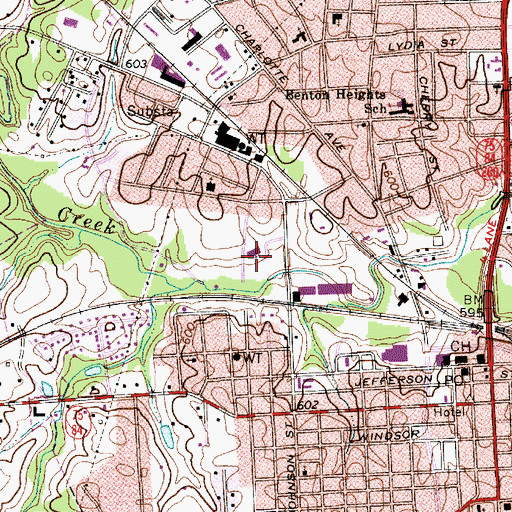Topographic Map of Dickerson Park, NC