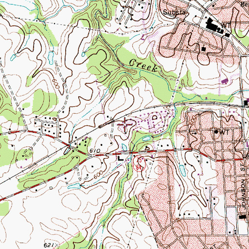 Topographic Map of Franklin Colony, NC