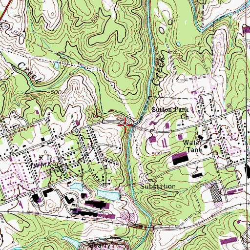 Topographic Map of Sutton Park, NC