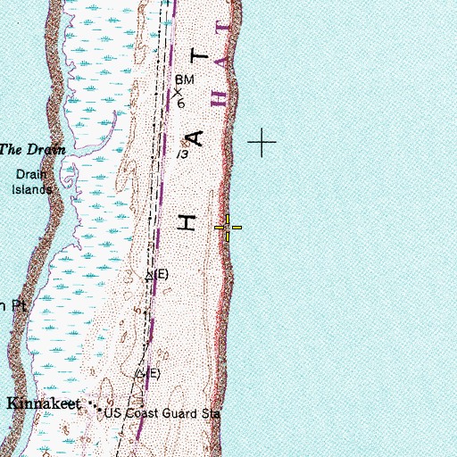 Topographic Map of Bald Beach, NC