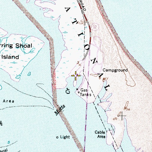 Topographic Map of Bodie Island Visitor Center, NC