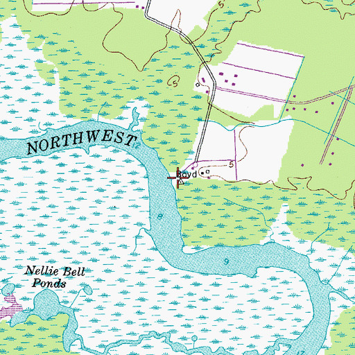 Topographic Map of Slab Landing (historical), NC