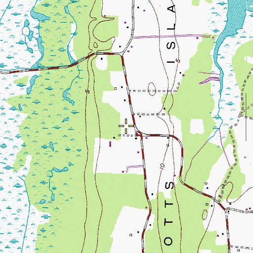 Topographic Map of North End School, NC