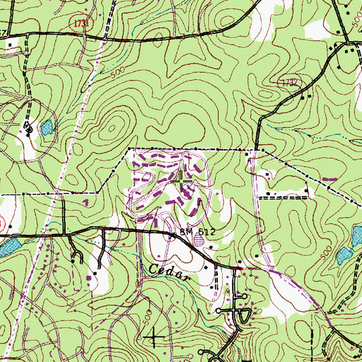 Topographic Map of Carolwoods, NC