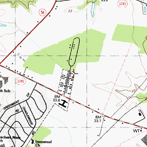 Topographic Map of Brentwood, NC