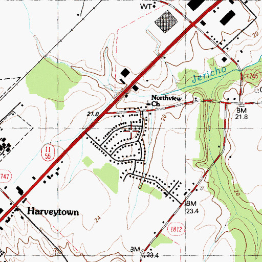 Topographic Map of Northview, NC