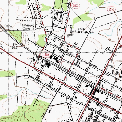 Topographic Map of La Grange Elementary School, NC