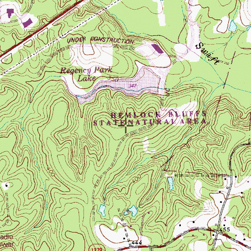Topographic Map of Regency Park, NC