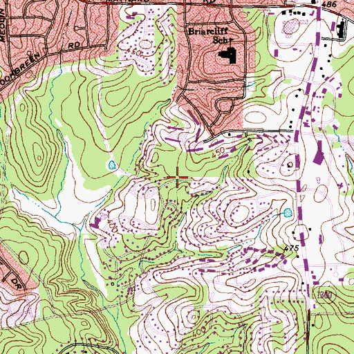 Topographic Map of Kildaire Farms, NC