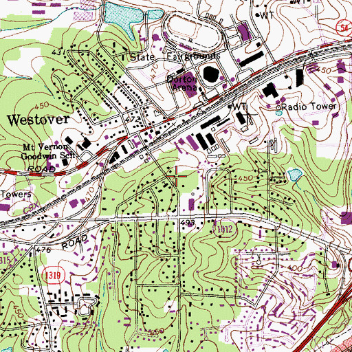 Topographic Map of Western Park, NC