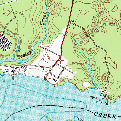 Topographic Map of Knox Area, NC